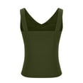 thumbnail image 4 of Lovskoo 2024 Sleeveless Tank Tops for Women Summer V Neck Basic Camisole Tops Loose Solid Workout Yoga Shirt Olive Green L, 4 of 7