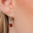 thumbnail image 3 of Gem Stone King 14K White Gold Red Garnet Earrings for Women | 2.00 Cttw | Gemstone January Birthstone | Round 6MM, 3 of 6