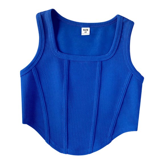 Ketyyh-chn99 Toddler Boys Undershirts Little Girls T-Shirts Girls' Crop Tank Tops Summer Sleeveless Shirt Breathable Sports Top Short Slim Fit Tank Top Crop Vest Size for 13-14 Years,Blue