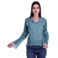 thumbnail image 4 of Moomaya Kurta Col Kurta Dentelle Détails Imprimé Manches Longues Tunique, 4 of 5