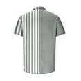 thumbnail image 4 of safuny Men's Loose Shirts with Pocket Hawaiian Beach Button Rainbow Stripe Print Tees Clothing Fashion Summer Holiday Short Sleeve Shirts Lapel Pullover Gray L, 4 of 5