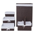 thumbnail image 5 of Redmon Hamper & Basket Set with Liners, 5 Piece, White & Navy, 5 of 5
