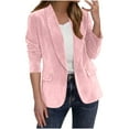thumbnail image 2 of Gamivast Suede Blazer Women Lightweight Lapel Collar Ruched Sleeve Open Front Work Office Jacket Blazers Loose Casual Long Sleeve Business Suit Jackets Fall Fashion Thick Outerwear, 2 of 6