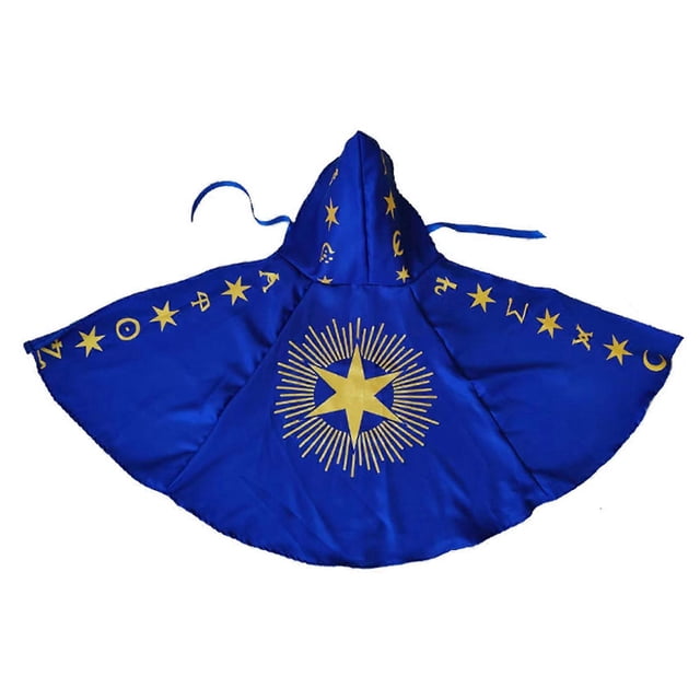Children Hooded Cloak Halloween Witch Cape Costume, Halloween Witch Cloak Halloween Witch Cosplay Costume for Boy Girl L
