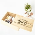 thumbnail image 2 of Koyal Wholesale Laser Engraved Wedding Wooden Photo Box, to My Bride On Our Wedding Day, 2 of 2