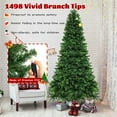 thumbnail image 3 of YYAo 8ft Hinged Christmas Trees with PVC Branch Tips Warm White LED Lights, Tree Decoration for Indoor, Outdoor, Holiday Decor, Green, 3 of 7