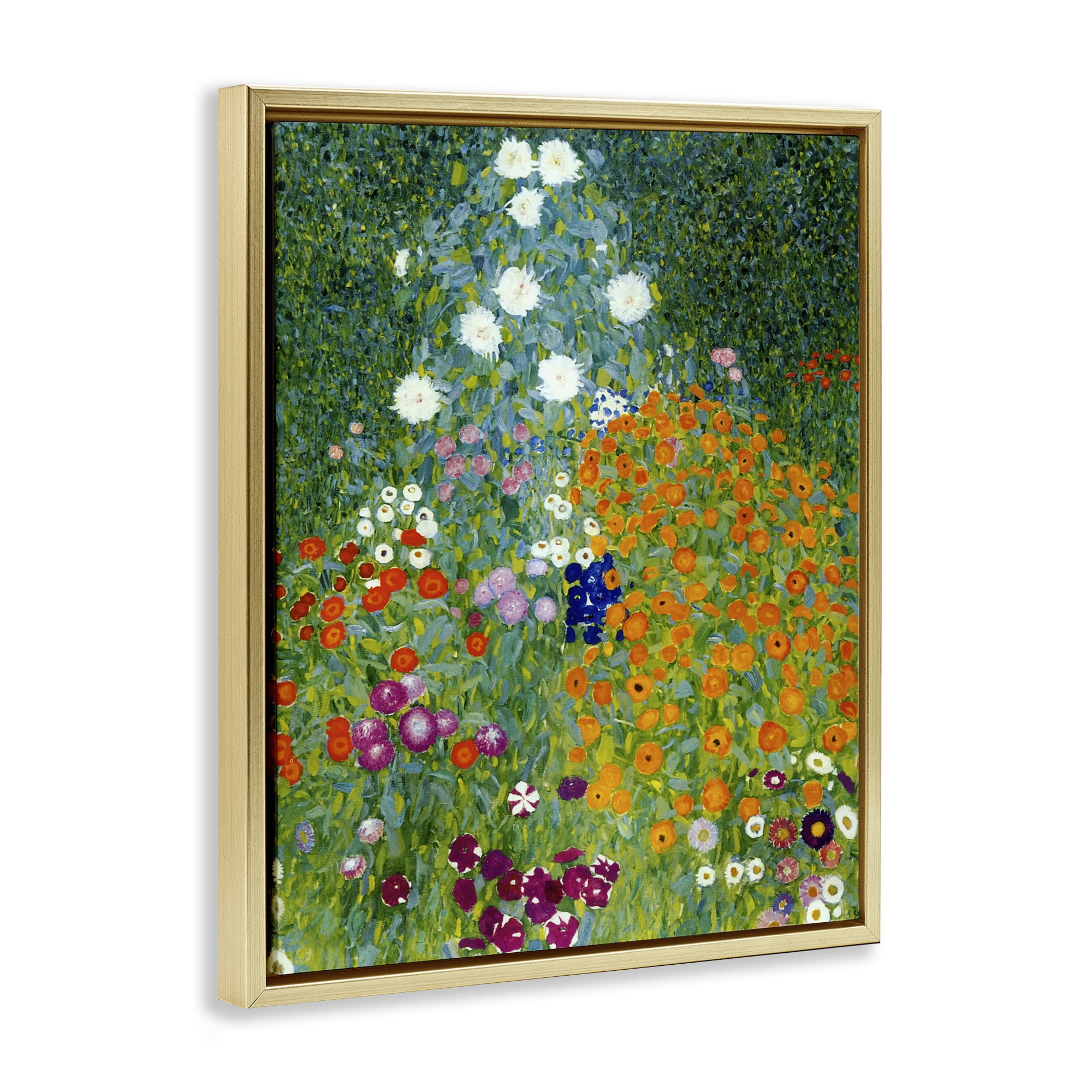 Stupell Industries Farm Garden Classic Klimt Gold Framed Floater Canvas Wall Art, design by Vintage Hustle