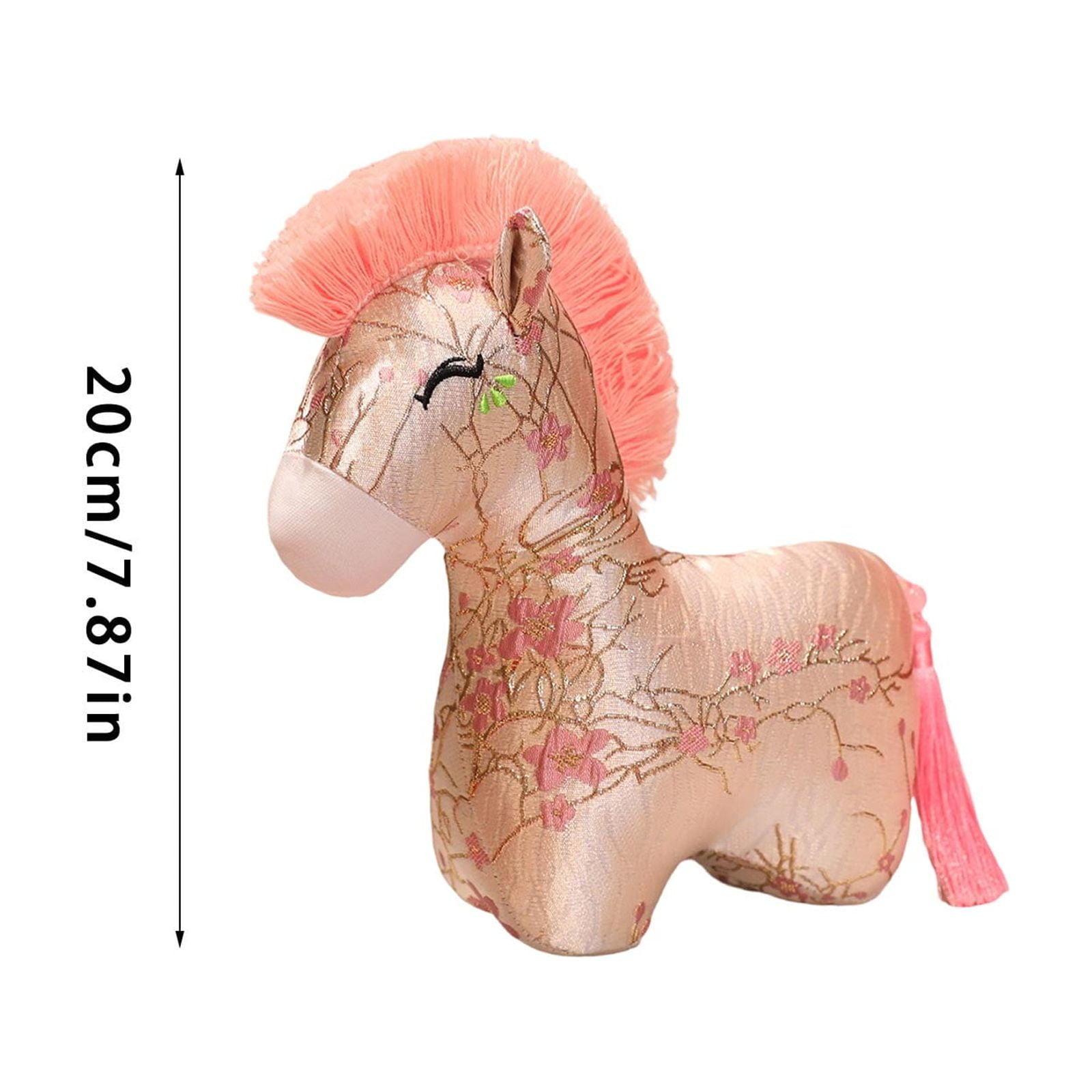 7.87Inch Cute Chinese Horse Stuffed Animals Plush for Birthday Easter 2026 New Year Zodiac Blessing Souvenir MascotGifts, Easter Basket Stuffers