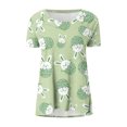thumbnail image 3 of Blusa de manga corta con estampado de cuello redondo informal para mujer a la moda, Tops de verano OAVQHLG3B Store lin121212, 3 of 3