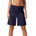 thumbnail image 3 of Coral Shorts Women Summer Yoga Shorts Pull On Athletic Shorts Knee Length Lightweight Solid High Waisted Stretch Long Shorts Walking Casual Running Shorts, 3 of 6