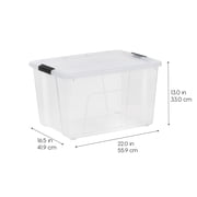 IRIS 60 Qt Plastic Storage Bin with Lid, Stackable Storage Containers, Tote