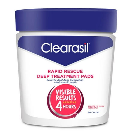 Clearasil Ultra Rapid Action Acne Treatment Pore Cleansing Pads, 90