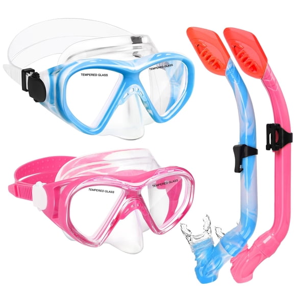 Equipo de Snorkel ACQCES para Niños 6-14 años con Máscara Seca y Gafas