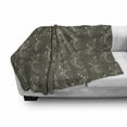 thumbnail image 3 of Floral Soft Flannel Fleece Blanket, Soft Orange and White Dotted Branches Buds Branches Spring Seasonal Pattern, Cozy Plush for Indoor and Outdoor Use, 70" x 90", Orange White Grey, by Ambesonne, 3 of 6