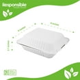 thumbnail image 2 of 9 inch 3-Compartment Hinged Containers | Tree-Less™ Compostable Molded Fiber, 2 of 3