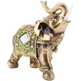 thumbnail image 2 of Estatua de elefante verde Sincero escultura Figura de La suerte Feng Shui Decoración del coche (L), 2 of 5