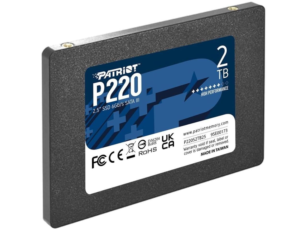 Patriot P220 2TB Internal SSD - SATA 3 2.5" - Solid State Drive - P220S2TB25