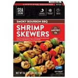 Sea Cuisine Farm Raised Smoky Bourbon BBQ Shrimp Skewers, Frozen, 8 ct. per box, 1.6 lbs.