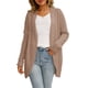thumbnail image 1 of Mujer Abrigo Suéter Con Capucha Moda Frente Abierto Tejido Irregular Color Puro Mujer Cárdigan Casual Para Otoño Invierno Mujer Caqui M, 1 of 6