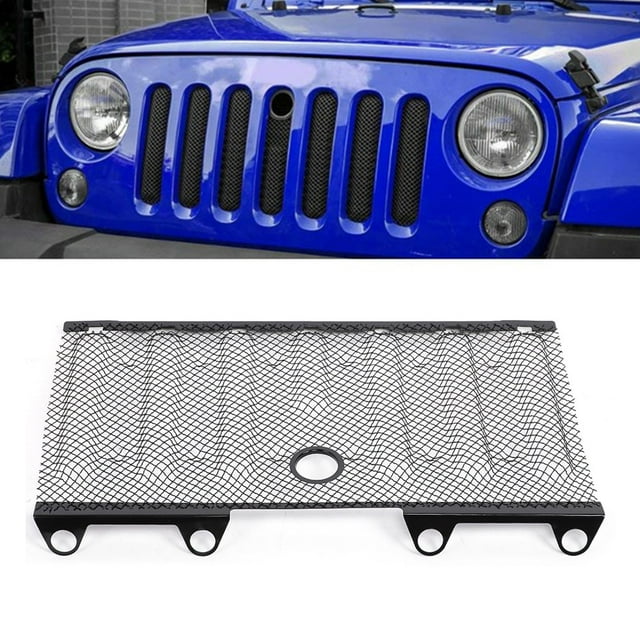 Tbest Front Insert Grille Mesh Guard Fit For JK & Unlimited 2 And 4 Doors 2016+,Insert Grille Mesh,Mesh Guard
