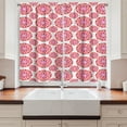 thumbnail image 2 of Ambesonne Valentine's Day Kitchen Curtains, Hearts in Circles, 55"x39", Vermilion Pink, 2 of 3