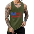 thumbnail image 2 of kpoplk 4th of July American Flag Tank Tops for Men 4th of July Shirts Patriotic Short Sleeved Muscle Tees(Army Green,M), 2 of 5