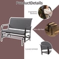 thumbnail image 5 of Walsunny 2 Person Outdoor Glider Bench, Patio Loveseat Rocking Chair with Powder-Coated Steel Frame and Breathable Textilene Fabric for Porch Backyard Garden, Gray, 5 of 8
