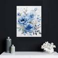 thumbnail image 4 of ONETECH Beautiful Blue Flower Canvas Print Wall Art Decor for Home or Office Stunning Floral Wall Art Ready to Hang for Bedroom Bathroom Living Room Each Panel, 4 of 4
