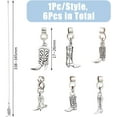 thumbnail image 2 of 6 Styles Western Cowboy Ceiling Fan Pull Chain Extenders Cowboy Boots Charms with Ball Chains Connector 13.3-13.58" Alloy Pull String Extension for Fan Wall Lamp Home Decor, 2 of 9
