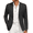 Black, variant on Men's Linen Blazer Jacket Lightweight Two Botton Sport Coat Slim Fit Business Suit Jacket