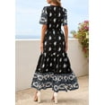 thumbnail image 6 of PRETTYGARDEN Womens Summer Boho Maxi Dress Trendy Short Sleeve V Neck Flowy Beach Floral Dresses with Pockets, 6 of 8