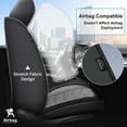 thumbnail image 5 of LAONNVIR Seat Covers for Cars Leather Waterproof Universal Fit for Ford Escape 2001-2024 (5 Seats,Black+Grey), 5 of 7