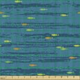 thumbnail image 2 of Ambesonne Nautical Fabric by the Yard Upholstery, Minimal Fish Waves, 3 Yards, Turquoise, 2 of 5