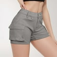 thumbnail image 4 of vigerkar Jean Shorts Womens High Waisted Cargo Denim Shorts Y2k Straight Leg Brown, XL, 4 of 6