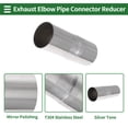 thumbnail image 4 of Unique Bargains 2.25" OD to 2.35" OD Mandrel Exhaust Bend Elbow Concentric Reducer T304 Stainless Steel Pipe Adapter 6 inch Length Silver Tone, 4 of 7