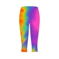 thumbnail image 5 of Summer Capris Pants for Women Athletic Tight Tie-Dying Print Elastic Waist Trousers Lightweight Workout Slimming Bottoms, Multicolor, XXXL, 5 of 5