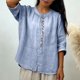 thumbnail image 5 of Camisetas de Trabajo de las Mujeres Bordadas de Manga Media con Cuello en V para el Uso Casual, de Viajes Y Diario, 5 of 8