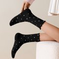 thumbnail image 2 of Yuanlong Women's Ruffle Edge Crew Socks Sweat Absorbent Polka Dot Slouchy Autumn And Winter Socks Holiday Hosiery, 2 of 4
