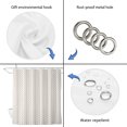thumbnail image 5 of Simple Line White Bathroom Shower Curtains with 12 Hooks Polyester Waterproof Shower Curtain for Stalls and Bathtubs Beige Modern Art Geometric Decorative Bathroom Privacy Curtain 36x78 Inches, 5 of 9