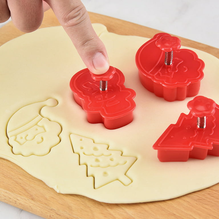 Xinhuadsh 8Pcs Cookie Molds Food-grade Smooth Surface Multiple Shapes  Easy-Demoulding Non-stick DIY Making Reusable 3D Cake Plunger Moulds  Kitchen
