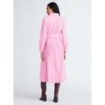 thumbnail image 3 of Free Assembly Women's and Women’s Plus Belted Cotton Maxi Shirtdress with Long Sleeves, Sizes XS-4X, 3 of 5