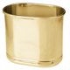 Photo 1 of mDesign Small Metal Oval 2.5 Gallon Trash Can, Decorative Wastebasket, Garbage Trashcan DustBin for Bathroom, Bedroom, Bedroom, Kitchen, Office, Waste, Refuse, Recycling, Vivi Collection, Soft Brass