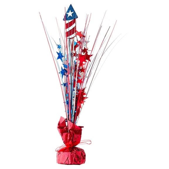 Foil Spray Centerpiece Decoration, Red/White/Blue, 17”, Patriotic by Way To Celebrate