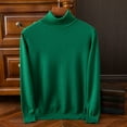 thumbnail image 2 of ZCFZJW Men's Turtleneck Slim Fit Lightweight Pullover Tops Casual Long Sleeve Solid Color Knitted Sweaters L, 2 of 7