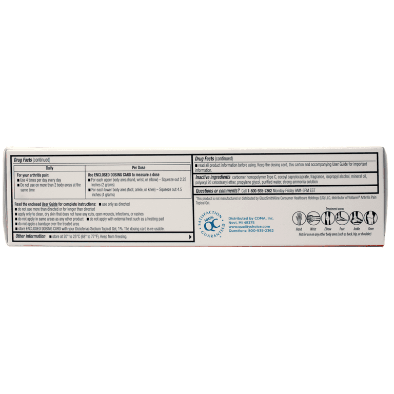 QC Diclofenac Sodium Topical Gel Anti-Inflammatory for Arthritis