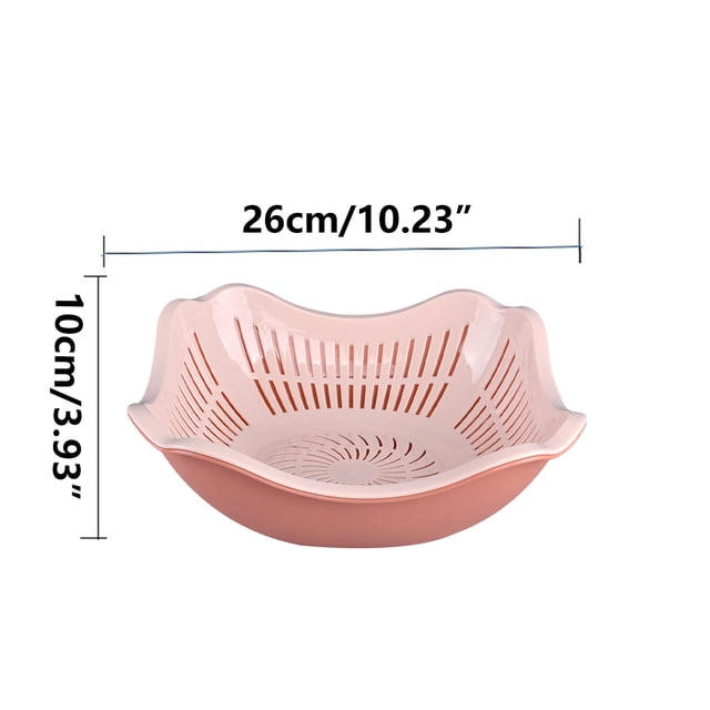 Household Double-layer Basket Fruit And Vegetable Kitchen Washbasin Fruit Storage With Cover Multi-functional Plastic Basin