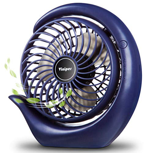 USB Desk Fan : 180° Rotation and 3 Speeds Wind Rechargeable Quiet Fan viniper Battery Operated Fan Small but Mighty Strong Cooling Optimised Battery & Longer Working Hours 6.2 inch, Classic-Pink 