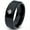 Black Bevel Polish Tungsten, variant on Tungsten Canadian Maple Leaf Band Ring 8mm Men Women Comfort Fit Black Dome Polished