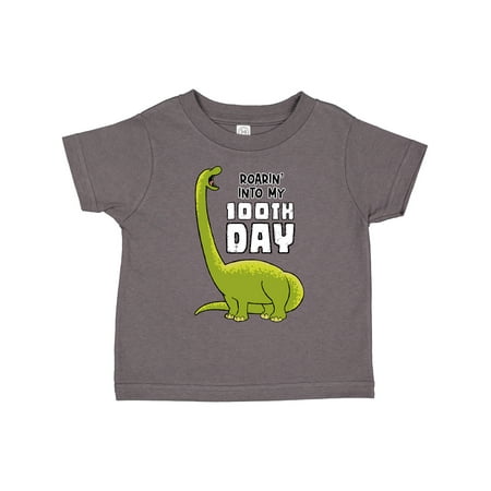 

Inktastic School Roarin into My 100th Day Brontosaurus Gift Toddler Boy or Toddler Girl T-Shirt
