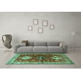 thumbnail image 3 of Ahgly Company Indoor Square Persian Turquoise Blue Traditional Area Rugs, 5' Square, 3 of 4